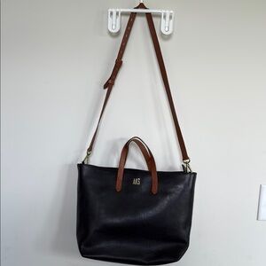 AKS Madewell Black and Brown Leather Tote Bag